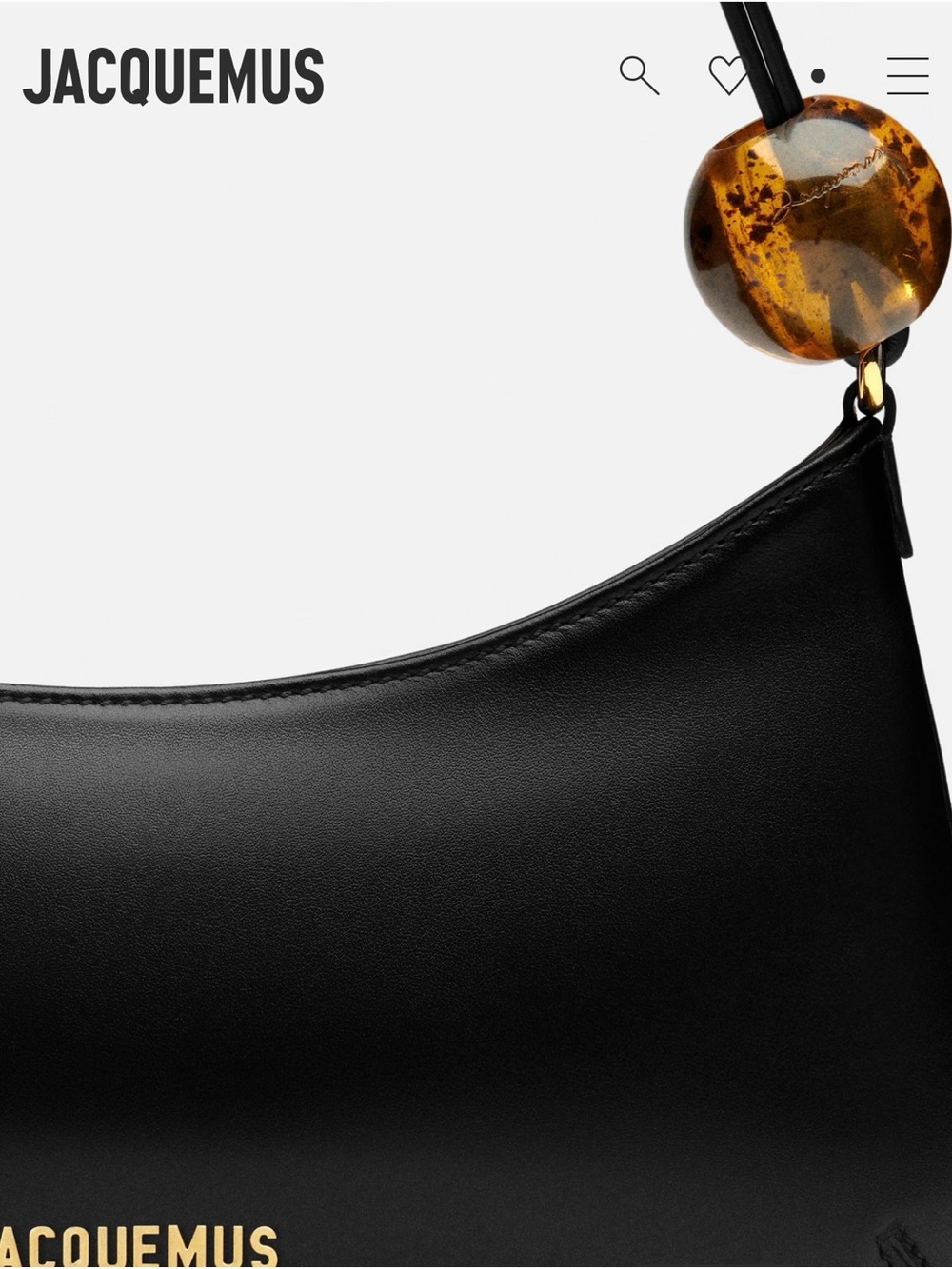 Jacquemus Black Shoulder Bag with Tortoiseshell Bead Accent